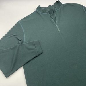 Simms Mens XXL Outdoor Polartec fleece half zip pullover sweater Hunter‎ green